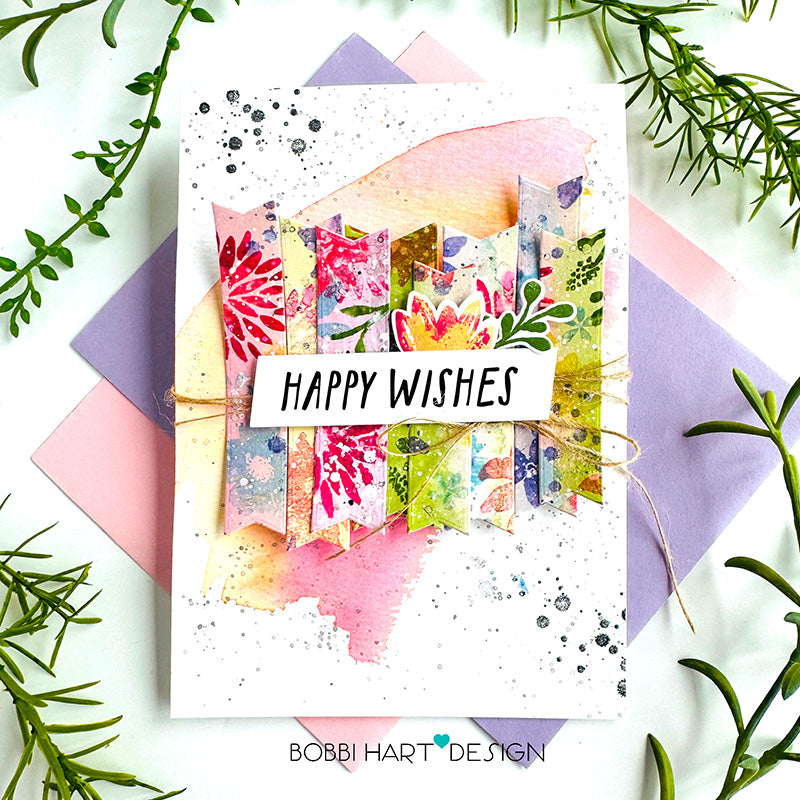 Simon Says Stamp XL EZ Strips Slanted Rectangles Wafer Dies 1597sdc Birthday Card Banners Bobbi Lemanski