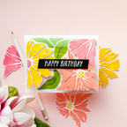 Simon Says Stamp XL EZ Strips Slanted Rectangles Wafer Dies 1597sdc Floating Floral Birthday Card Yana Smakula | color-code:ALT01