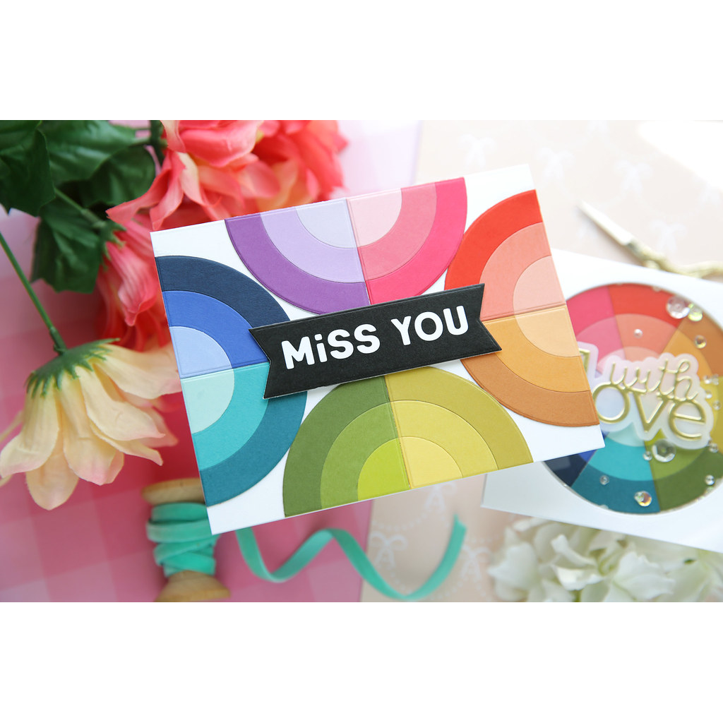 Simon Says Stamp XL Pop Art Circles Wafer Dies 1723sdc Laura Bassen Miss You Colors Card | color-code:ALT02