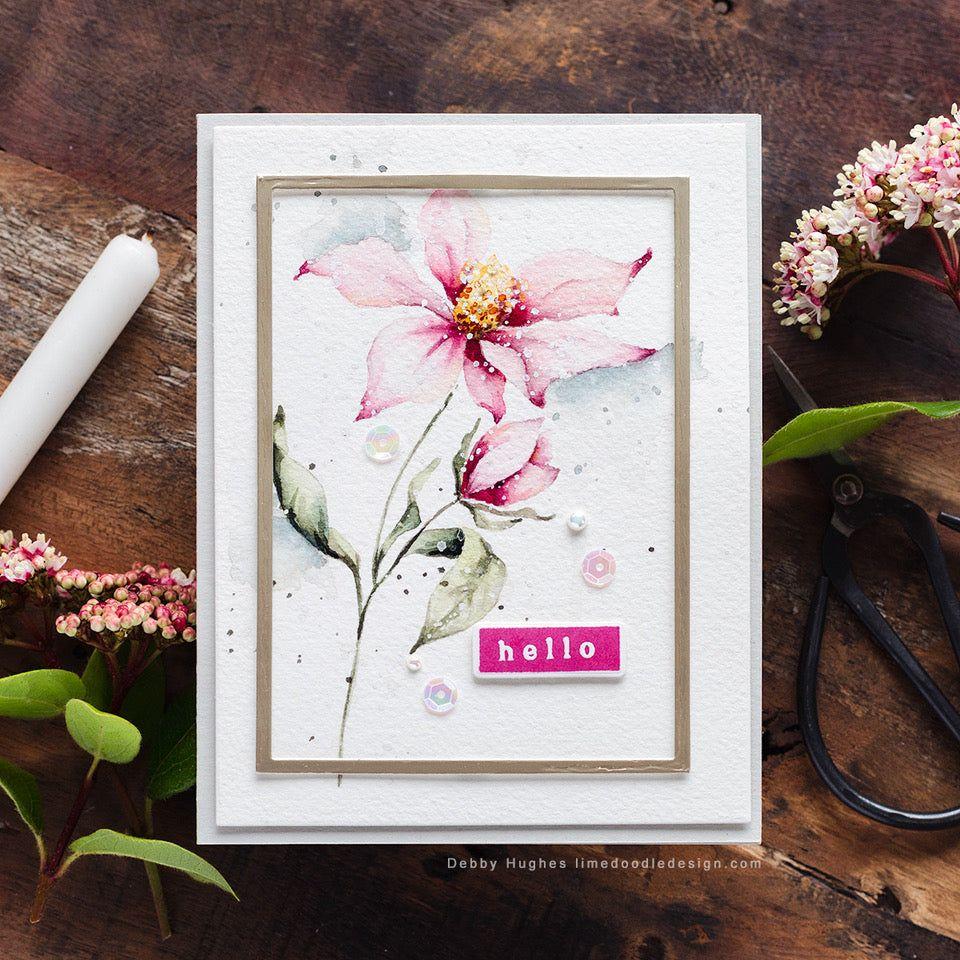 Simon Says Stamps And Dies Wild And Free Flowers set749wf Be Bold Hello Card Debby Hughes
