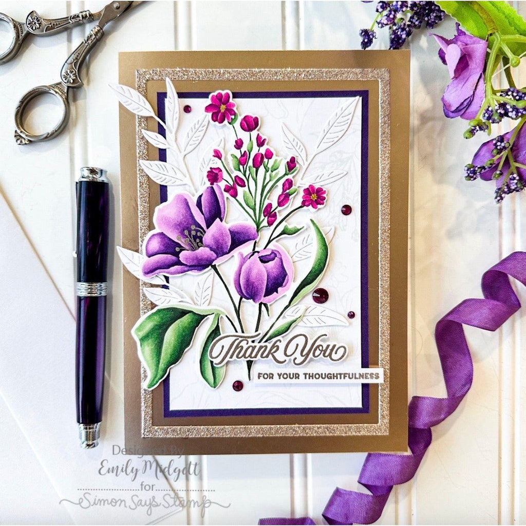 Simon Says Stamps And Dies Wild And Free Flowers set749wf Be Bold Thank You Card Emily Midgett | color-code:ALT07