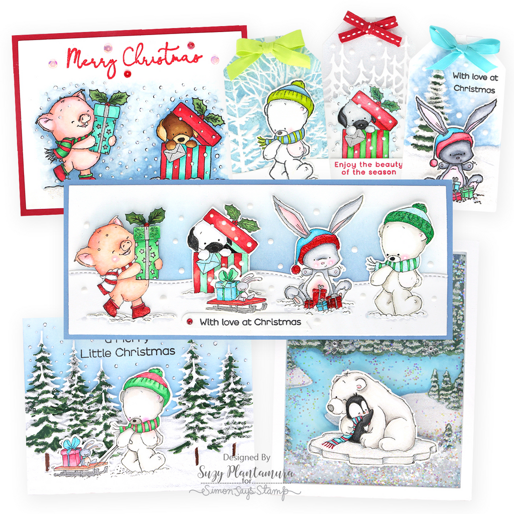 Simon Says Stamps And Dies Wintertime Critters set683wc Season Of Wonder Cute Critter Christmas Cards Suzy Plantamura | color-code:ALT05