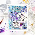 Simon Says Stamps Dies and Foil Cards Beachcombing set803bc Sunny Vibes Hello Card  Caly Person 