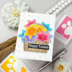 Simon Says Stamps, Dies and Stencil Basket of Blooms set1175bb Beautiful Moments Easter Card Charlene Madrid Multicolor Lilies
