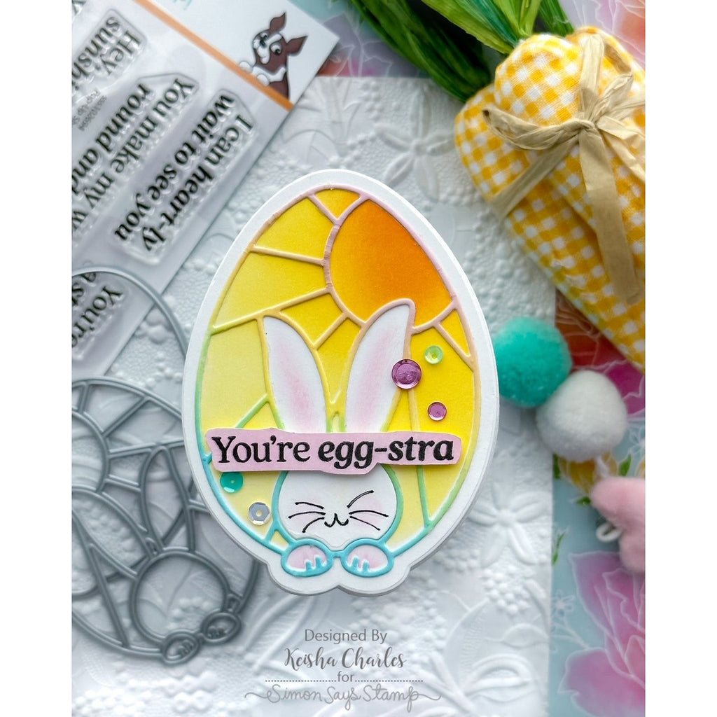Simon Says Stamps Dies and Stencil Bunny Egg set618be Bunny Egg Card Keisha Charles | color-code:ALT04