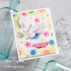 Simon Says Stamps Dies and Stencil Flower Power set777fp Celebrate Hugs Card | color-code:ALT04 Nina Trapani Butterfly Happy Thoughts
