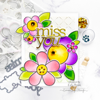 Simon Says Stamps Dies and Stencil Flower Power set777fp Celebrate Miss You Card | color-code:ALT07 Caly Person Bold on White
