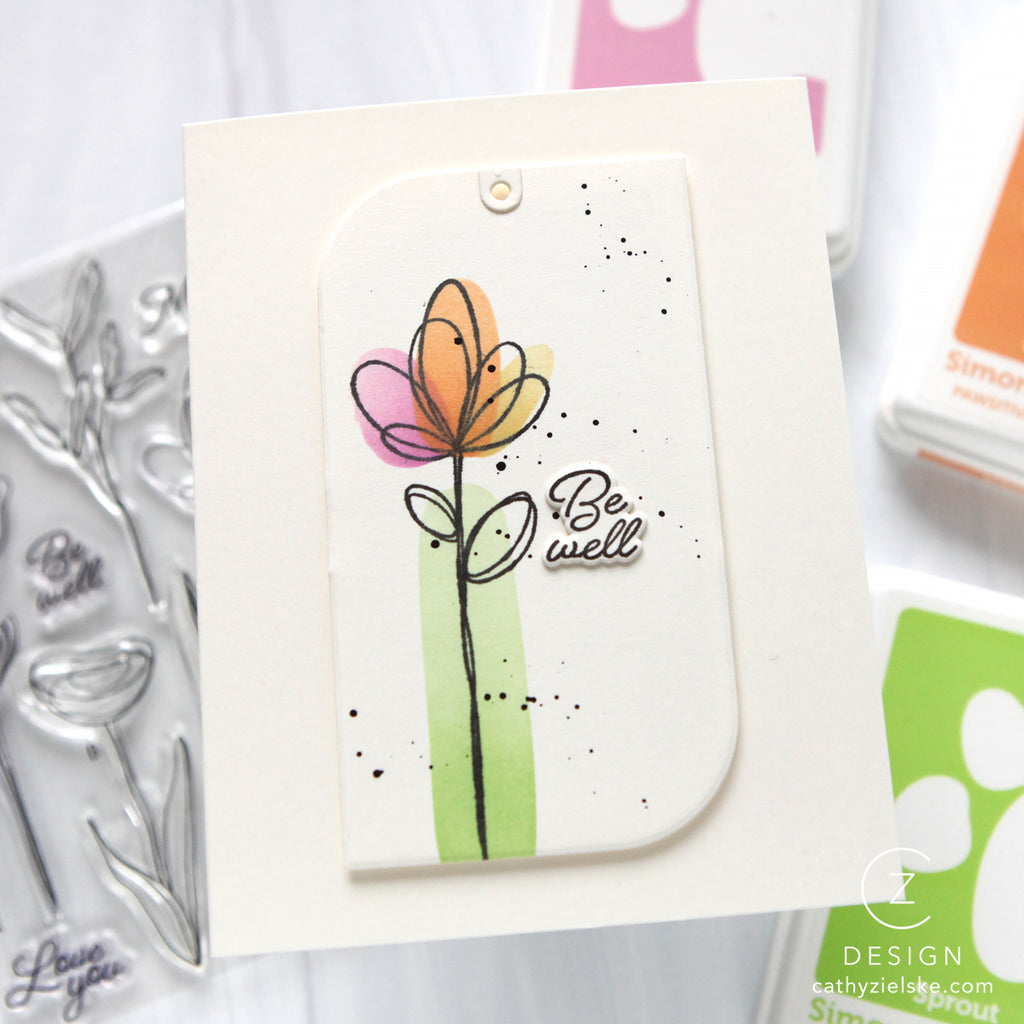 Simon Says Stamps Dies and Stencil Long Stem Florals set1218ls Be Well Card CZ Design | color-code:ALT05