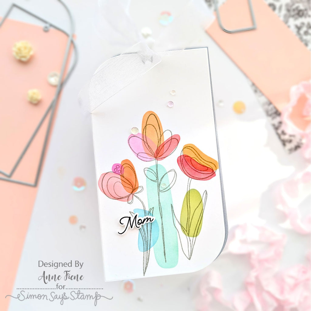 Simon Says Stamps Dies and Stencil Long Stem Florals set1218ls Mom Tag Anne Fiene | color-code:ALT03