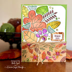 Simon Says Stamps Dies and Stencil Two-Step Simple Leaves set883ts Thanks Card Beth Opel Embossed Bottom Section