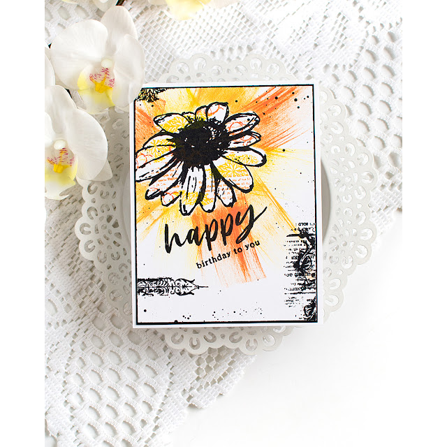 Simon Says Stamps Dies and Stencils A Little Artsy set1214la Happy Birthday Card Heather Hoffman | color-code:ALT07