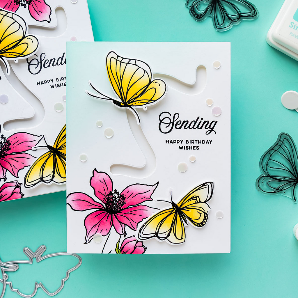 Simon Says Stamps Dies and Stencils Artsy Butterflies set1215sb Yana Smakula Fluttering Butterfly Card | color-code:ALT05