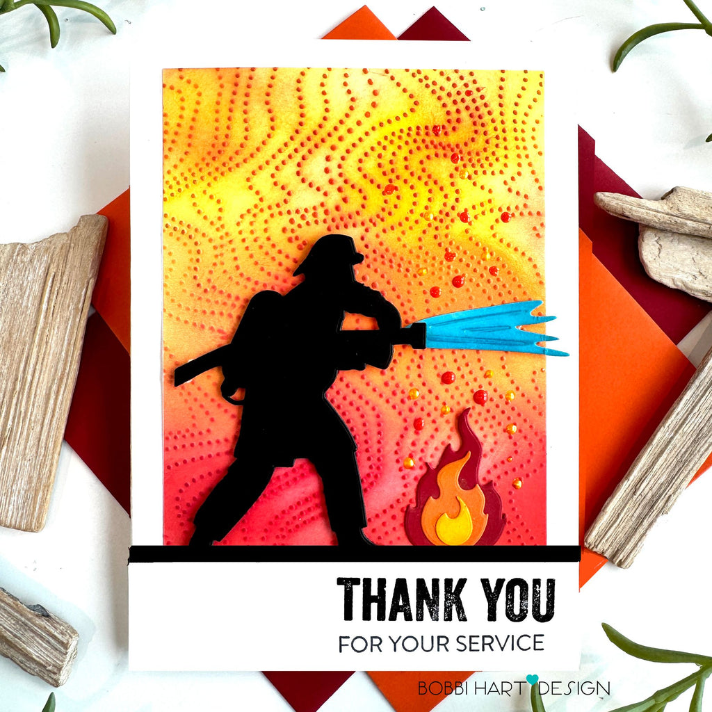 Simon Says Stamps Dies and Stencils Firefighter set1282bf Shine On Thank You for Your Service Bobbi Lemanski