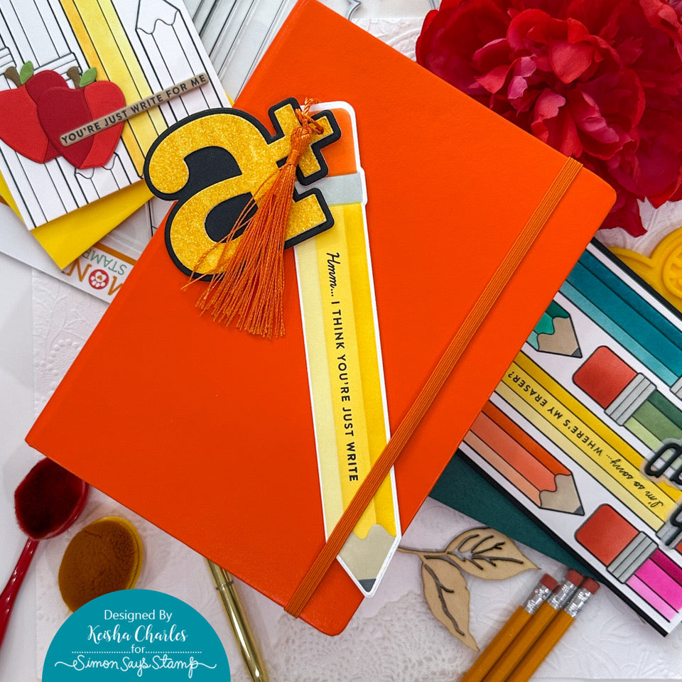 Simon Says Stamps Dies and Stencils Just Write set825jw Cheering for You Scholarly Bookmark | color-code:ALT04 Keisha Charles A+