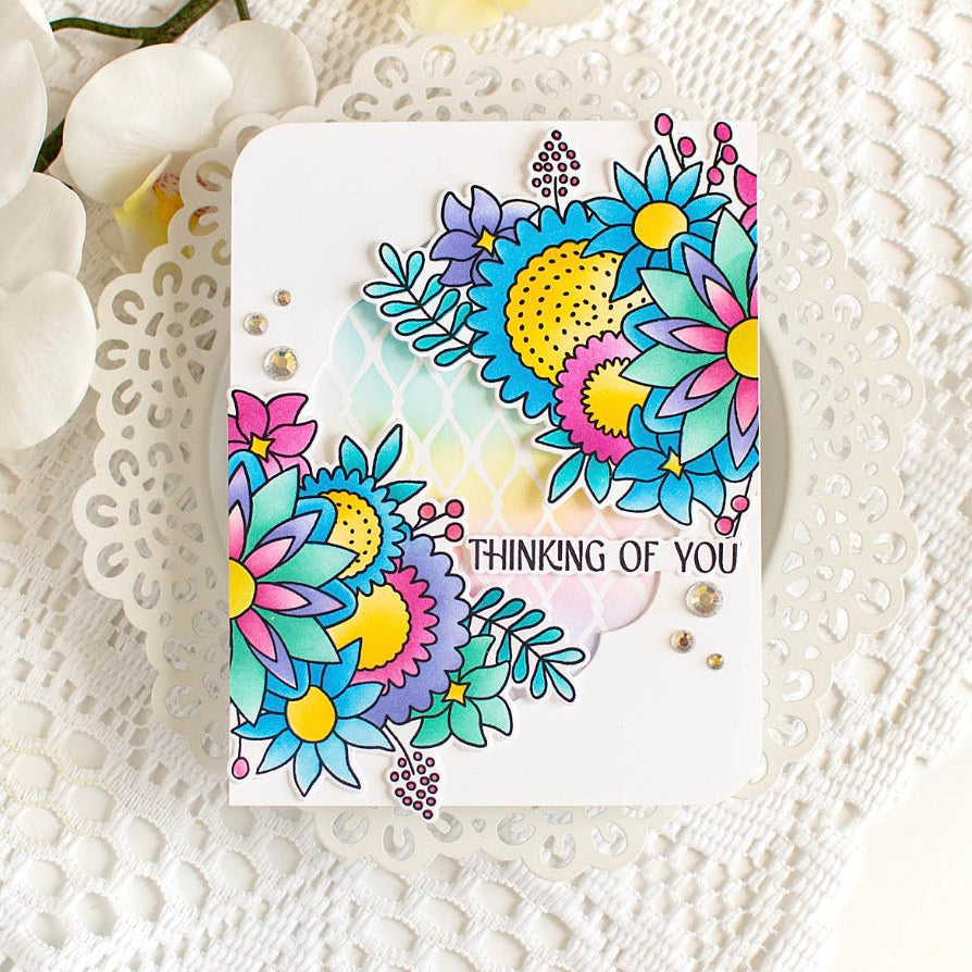 Simon Says Stamps Dies and Stencils Mandala Blossoms set965mb You Are My Favorite Thinking of You Card | color-code:ALT03 Heather Hoffman Split Floral