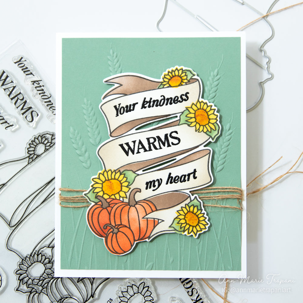 Simon Says Stamps Dies and Stencils Pumpkin Blessings set1051pb STAMPtember Grateful Card Ann-Marie Trapani Sage Wheat