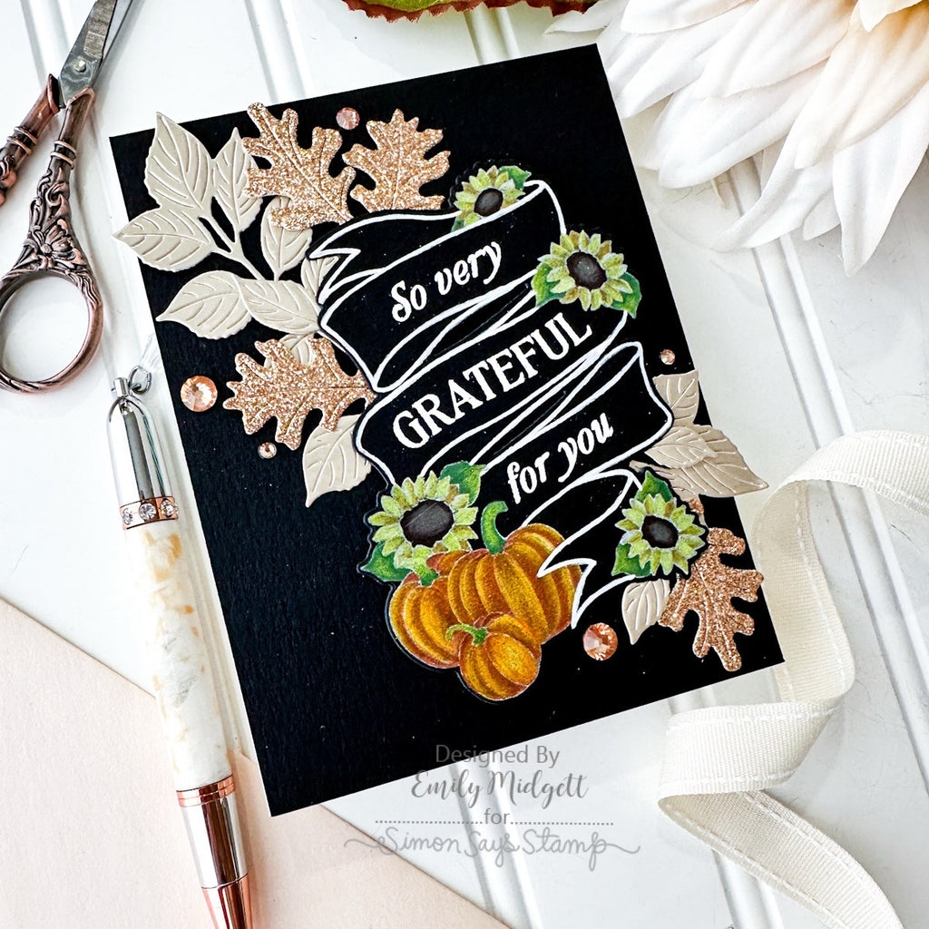 Simon Says Stamps Dies and Stencils Pumpkin Blessings set1051pb STAMPtember Grateful Card | color-code:ALT03 Emily Midgett Dramatic