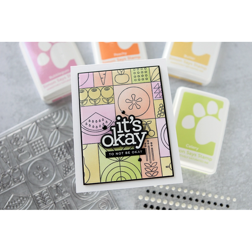 Simon Says Stamps Dies and Stencils Summer Fruit Tiles set797sf Sunny Vibes Encouragement Card | color-code:ALT01 Cathy Zielske It's Okay 