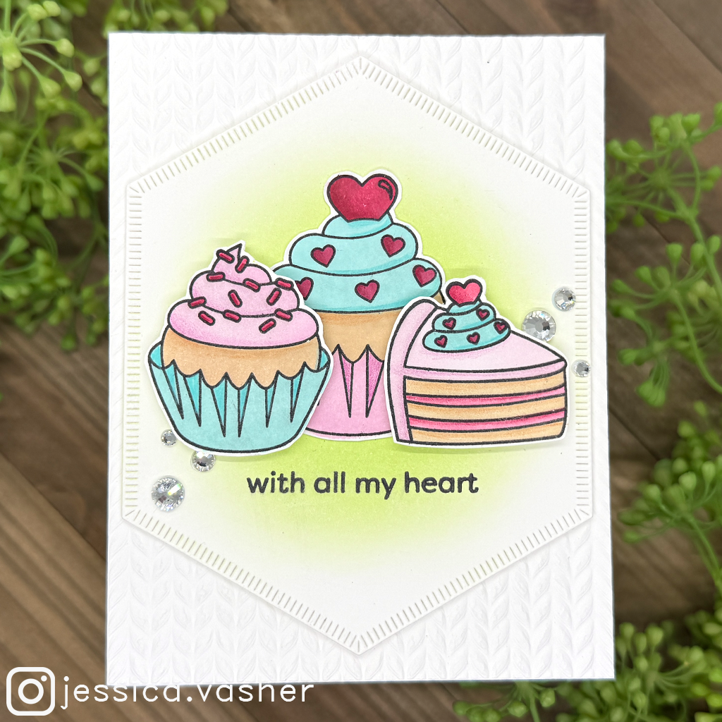 Simon Says Stamps Dies and Stencils Sweet Treats set914st To Be Loved Love Card Jessica Vasher With All My Heart