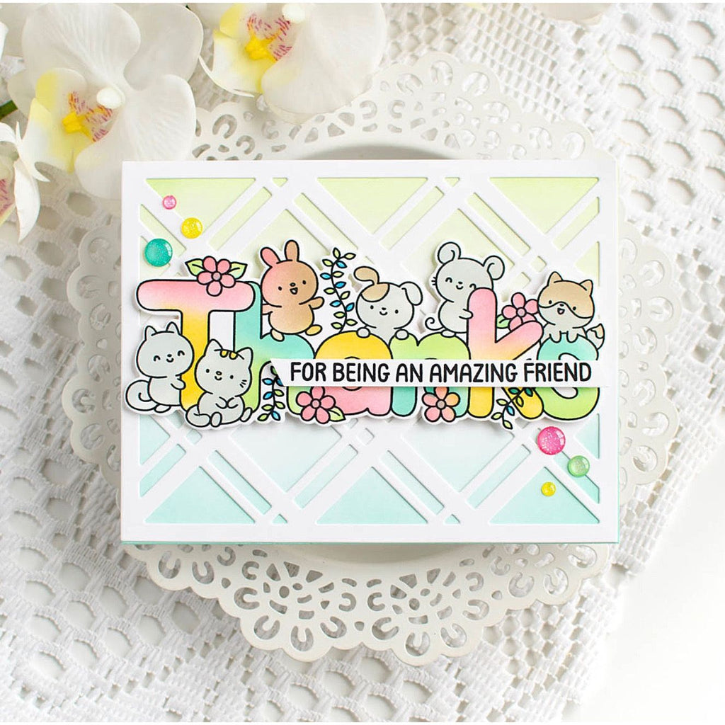 Simon Says Stamps Dies and Stencils Thanks Always set979ta Thanks Card | color-code:ALT06 Heather Hoffman Plaid Die Plate