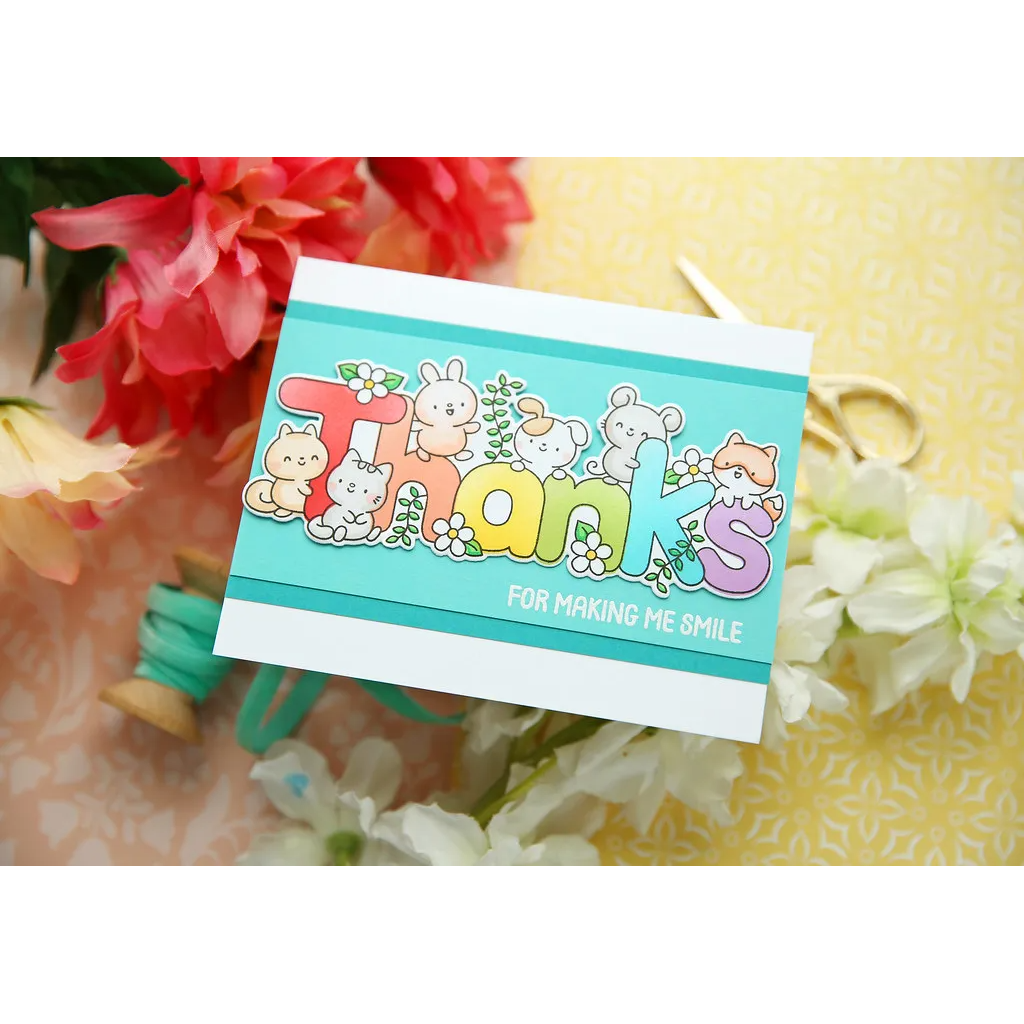 Simon Says Stamps Dies and Stencils Thanks Always set979ta Thanks Card | color-code:ALT07 Laura Bassen For Making Me Smile