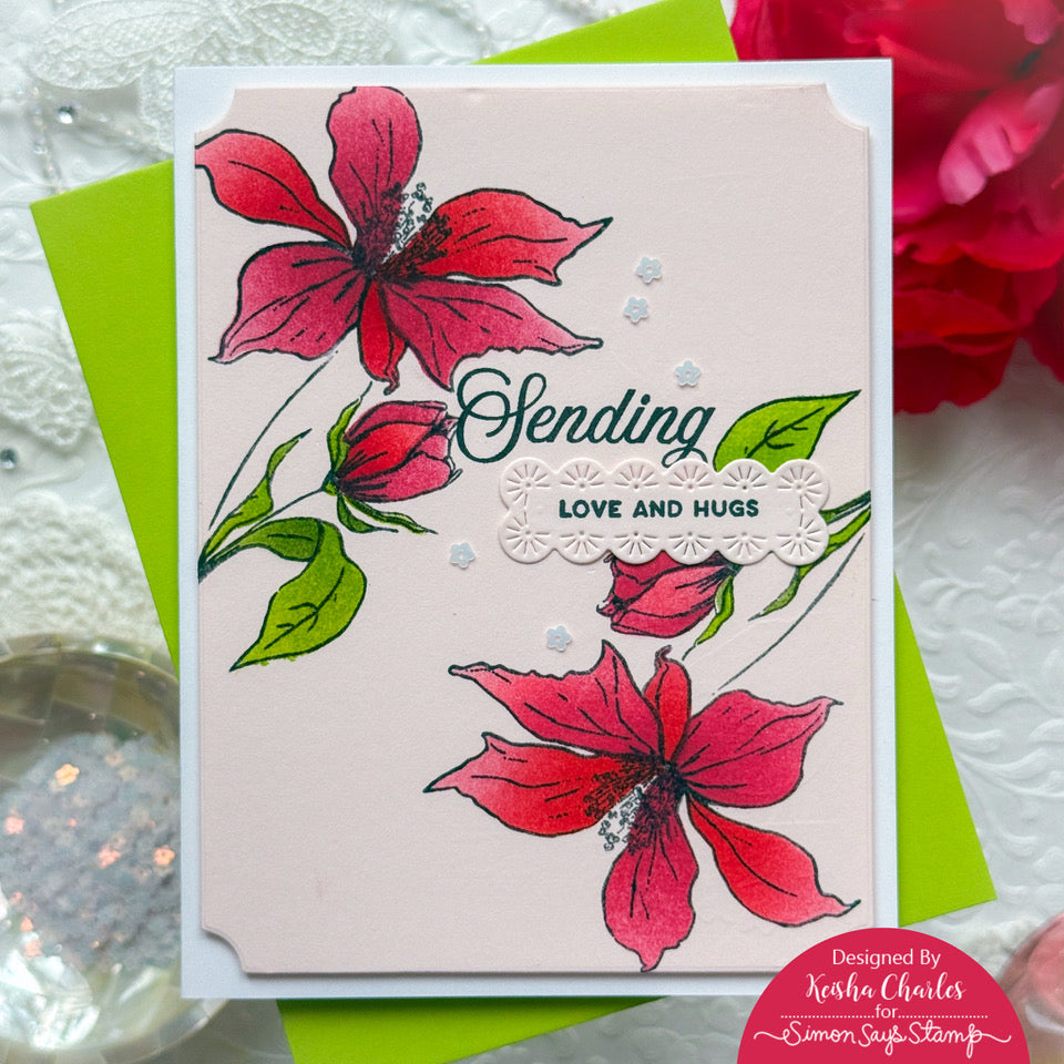 Simon Says Stamps Dies and Stencils Wild and Free Flowers set1228wf Always There Sending Love and Hugs Card Keisha Charles | color-code:ALT01