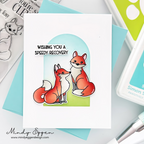 Simon Says Stamps Stencils and Dies Clever Fox set1260cf Shine On Mindy Eggen Speedy Recovery Card | color-code:ALT03
