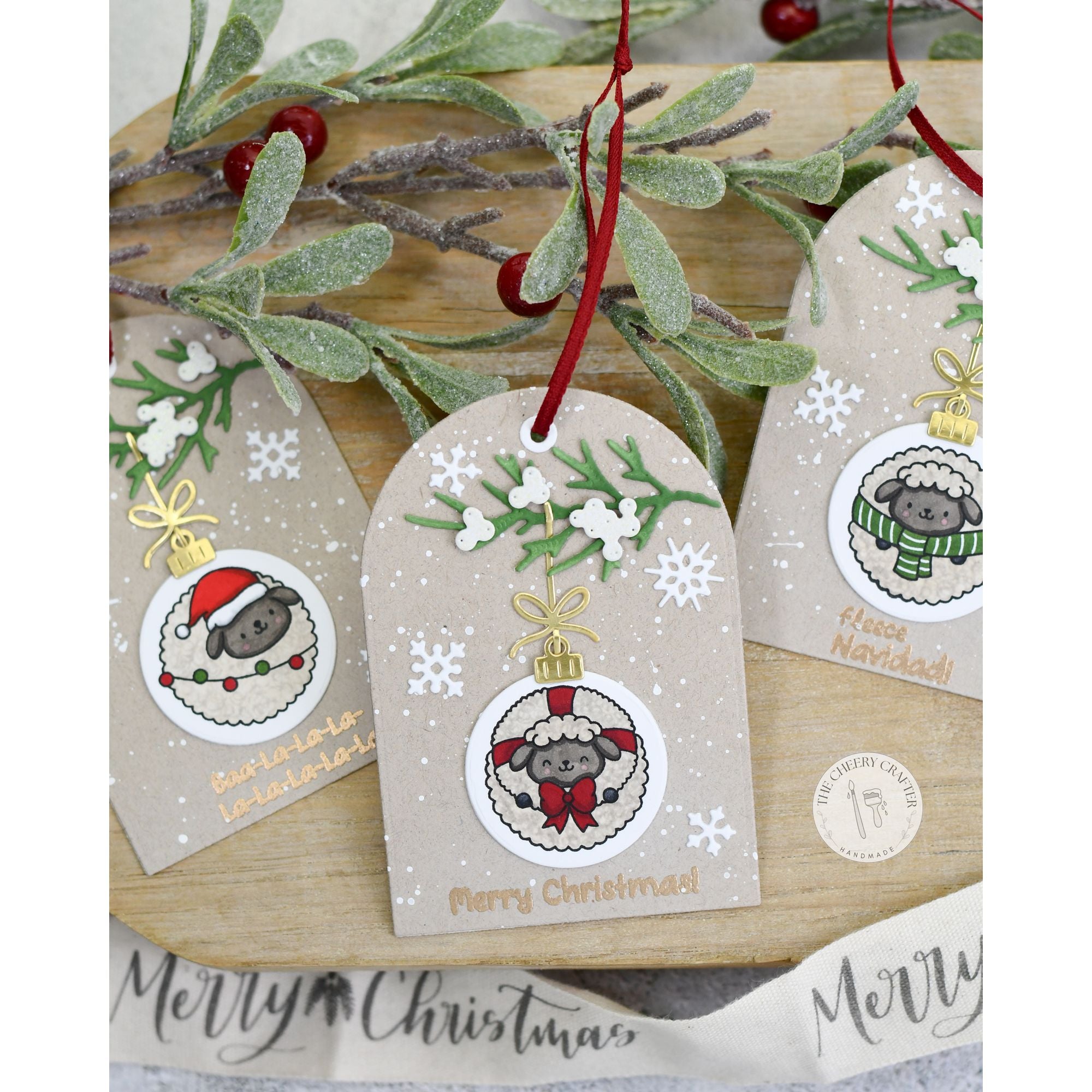 Simon Says Stamps and Dies Baa La La set1353bl Stamptember Hollie Worvill Cute Critter Christmas Tags