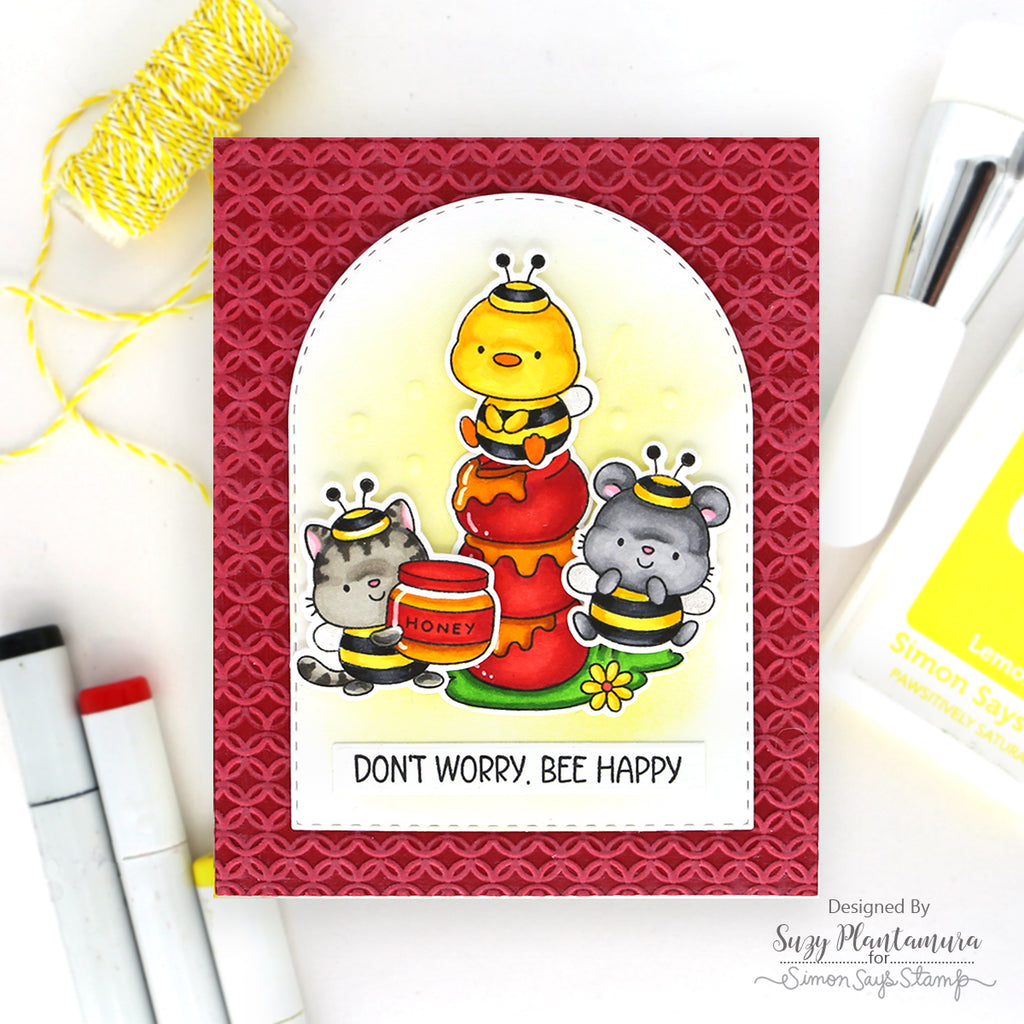 Simon Says Stamps and Dies Bee's Knees set1302bk Every Happiness Suzy Plantamura Don't Worry Card | color-code:ALT01