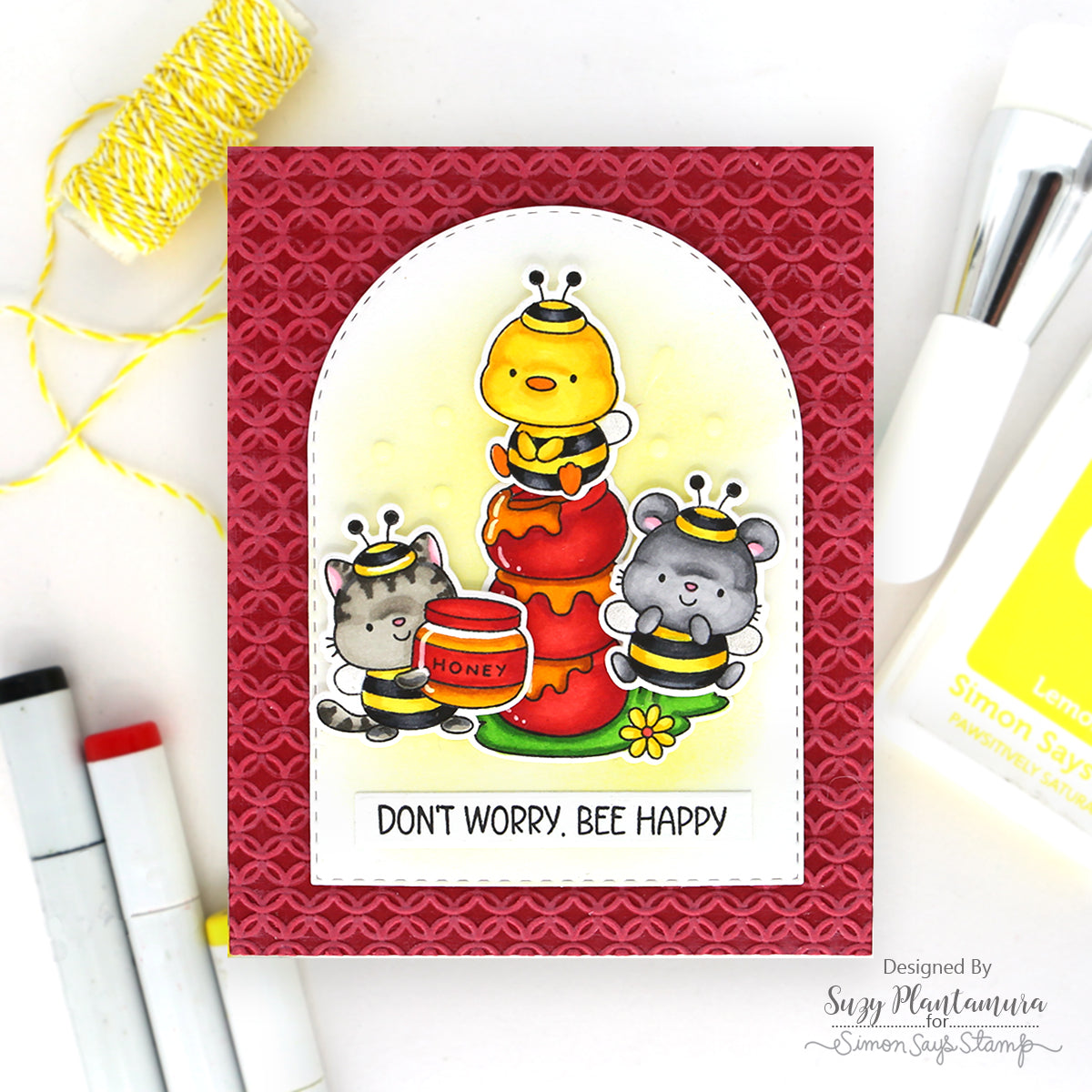 Simon Says Stamps and Dies Bee's Knees set1302bk Every Happiness Suzy Plantamura Don't Worry Card | color-code:ALT01
