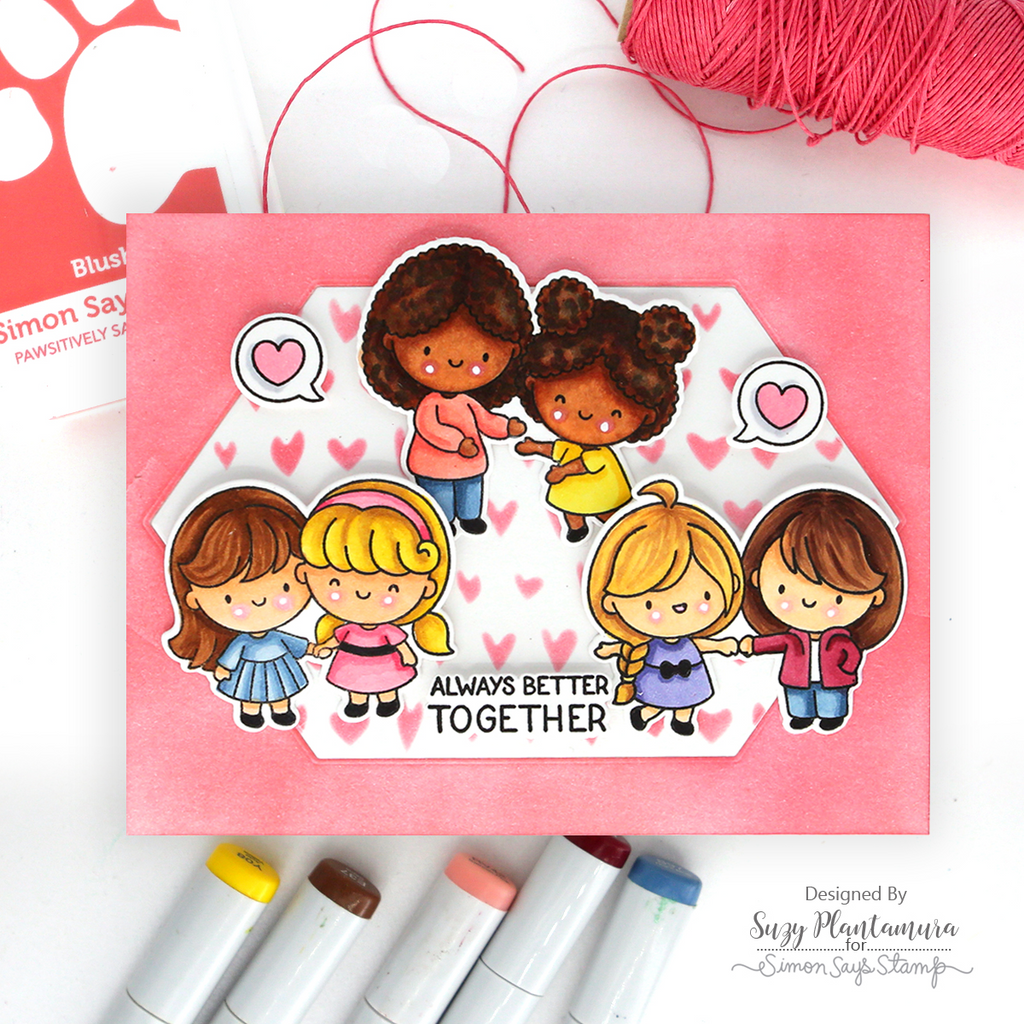Simon Says Stamps and Dies Best Sister set1242bs Always There Three Sets of BFFs Card Suzy Plantamura | color-code:ALT03