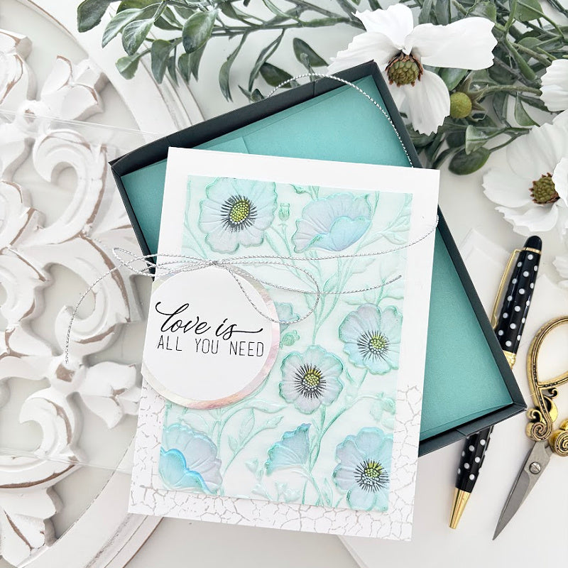 Simon Says Stamps and Dies Beyond Measure set1315bm Tina Smith Pale Blue Floral Love Card