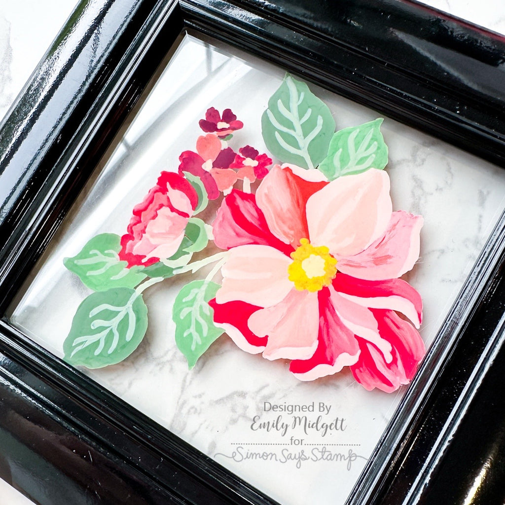 Simon Says Stamps and Dies Blooms of Encouragement set1235be Always There Bright Floral Framed Decor Emily Midgett | color-code:ALT02