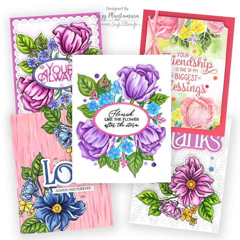 Simon Says Stamps and Dies Blooms of Encouragement set1235be Always There Summer Floral Card Set Suzy Plantamura | color-code:ALT03