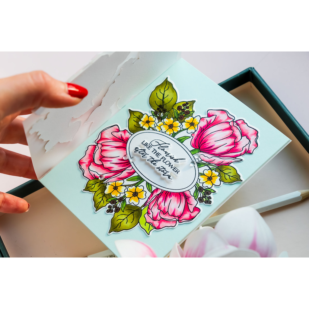 Simon Says Stamps and Dies Blooms of Encouragement set1235be Always There Yana Smakula inside of Vellum Thinking of You Card | color-code:ALT06