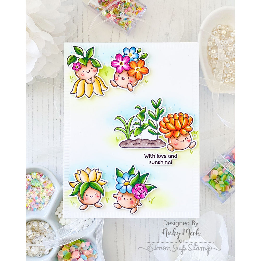 Simon Says Stamps and Dies Botanical Buds set1264bb Shine On Nicky Meek Sunshine Card