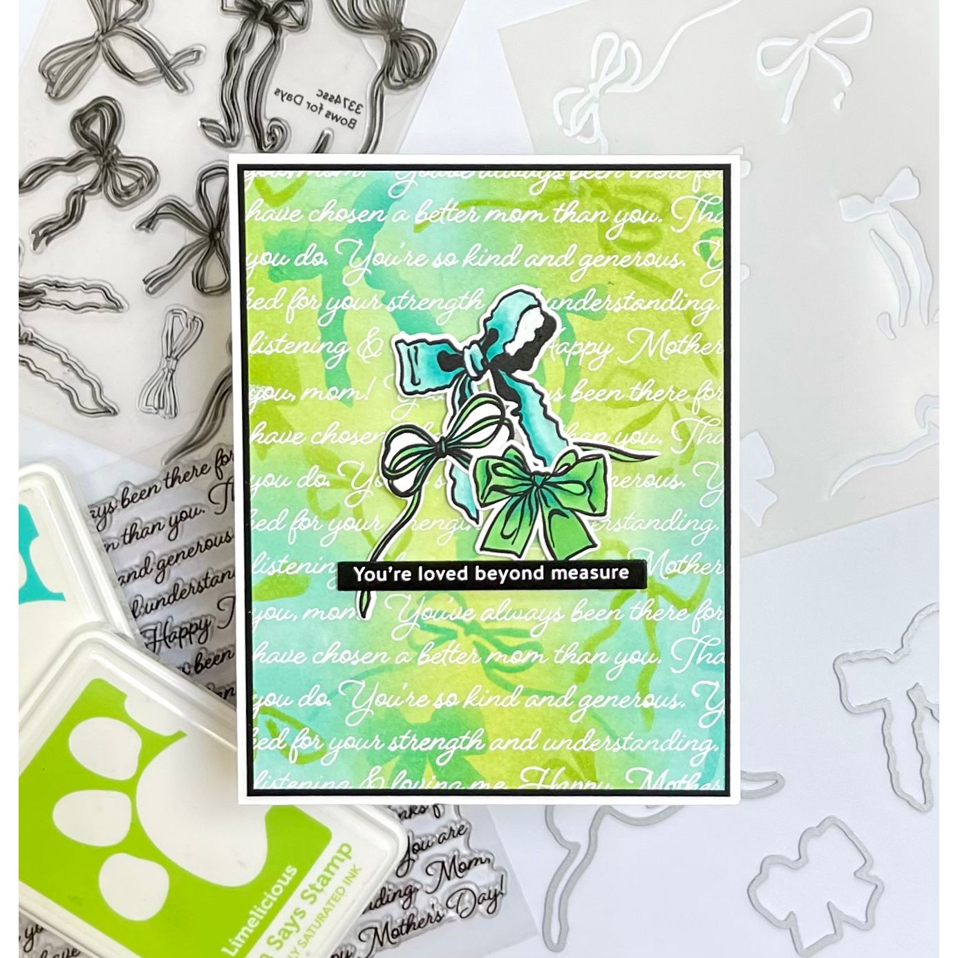 Simon Says Stamps and Dies Bows For Days set1192bd In My Heart You Are Loved Card | color-code:ALT03