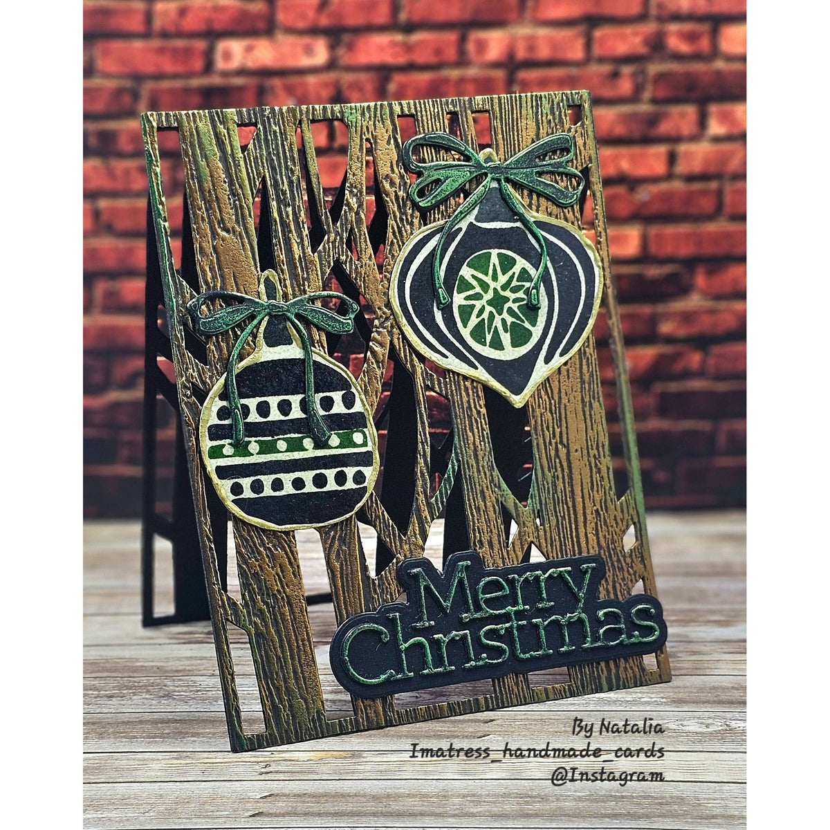 Simon Says Stamps and Dies Christmas Ornaments set1387co Sending Cheer Natalia Alton Christmas Card