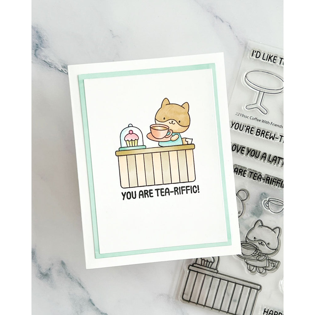 Simon Says Stamps and Dies Coffee With Friends set1303cf Every Happiness Deniz Do Coffeshop Card