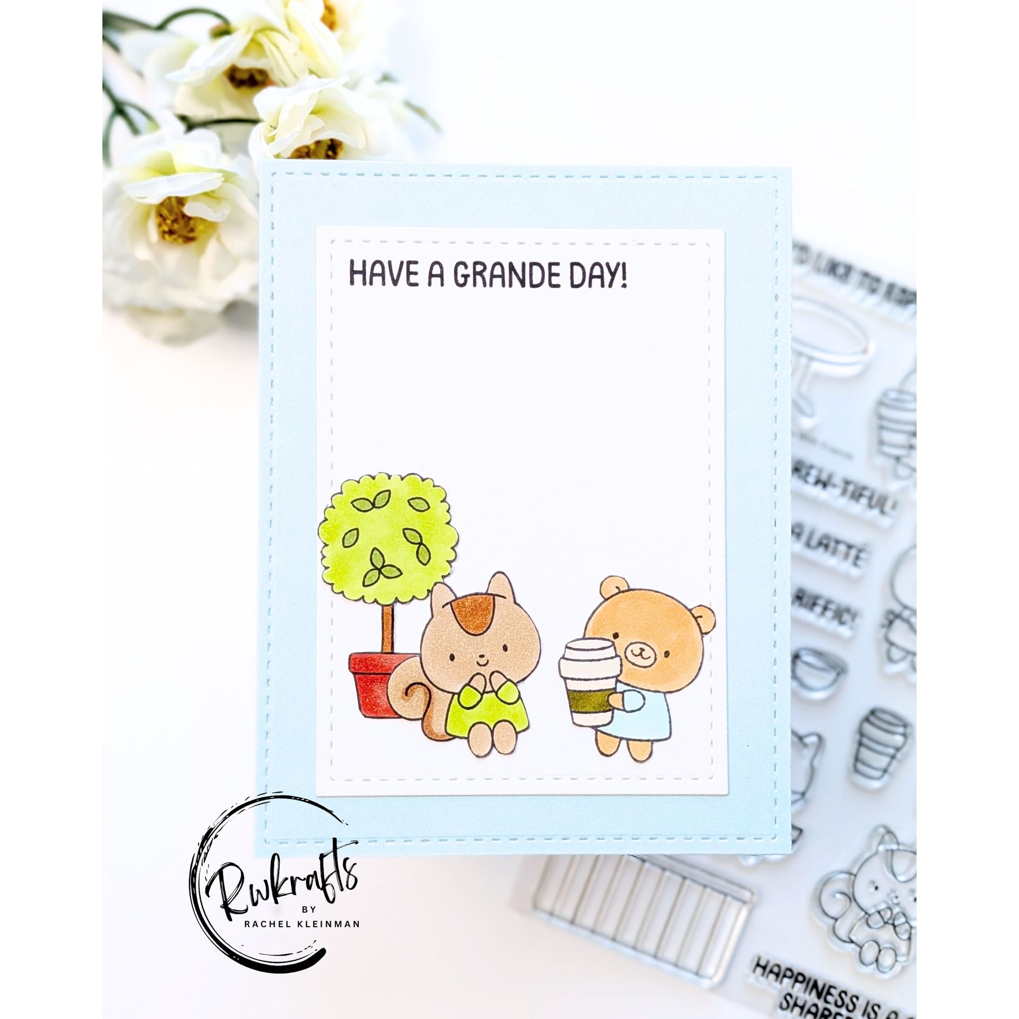 Simon Says Stamps and Dies Coffee With Friends set1303cf Every Happiness Rachel Kleinman Grande Friend Card