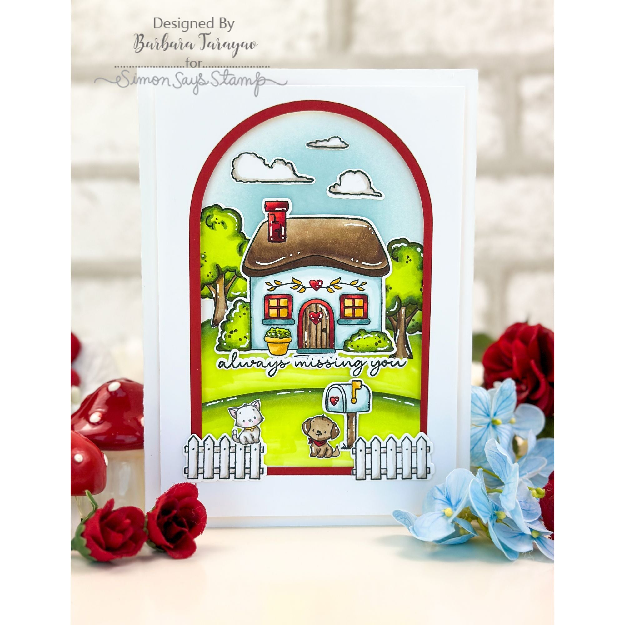 Simon Says Stamps and Dies Cottagecore set1253cc Shine On Barbara Tarayao Missing You Card