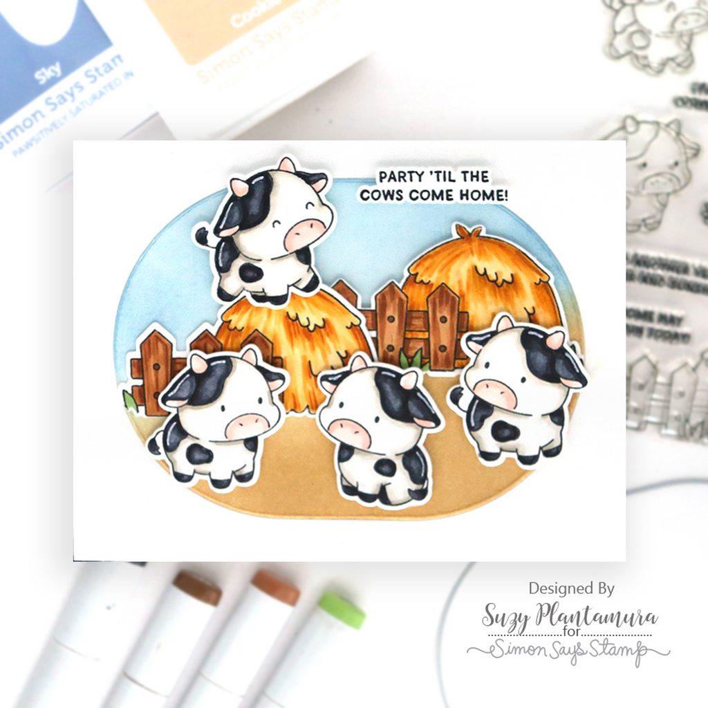 Simon Says Stamps and Dies Cow Cuties set1297cc Every Happiness Suzy Plantamura Quartet of Cows Card | color-code:ALT01