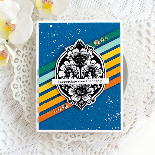 Simon Says Stamps and Dies Deco Blossoms set1248db Heather Hoffman Art Deco Friend Card | color-code:ALT04
