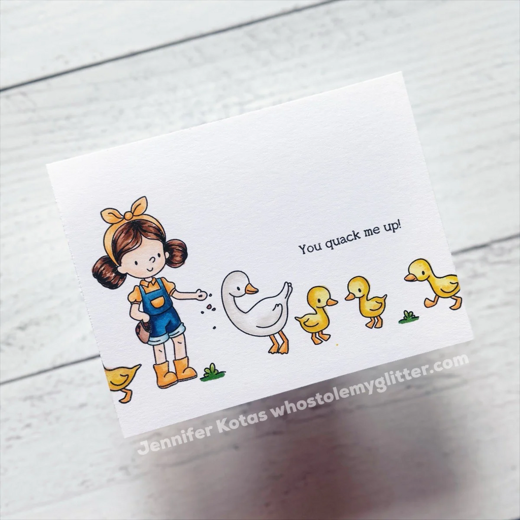 Simon Says Stamps and Dies Farm Bundle set1245fs Always There Duck Girl Cute Card Jennifer Kotas