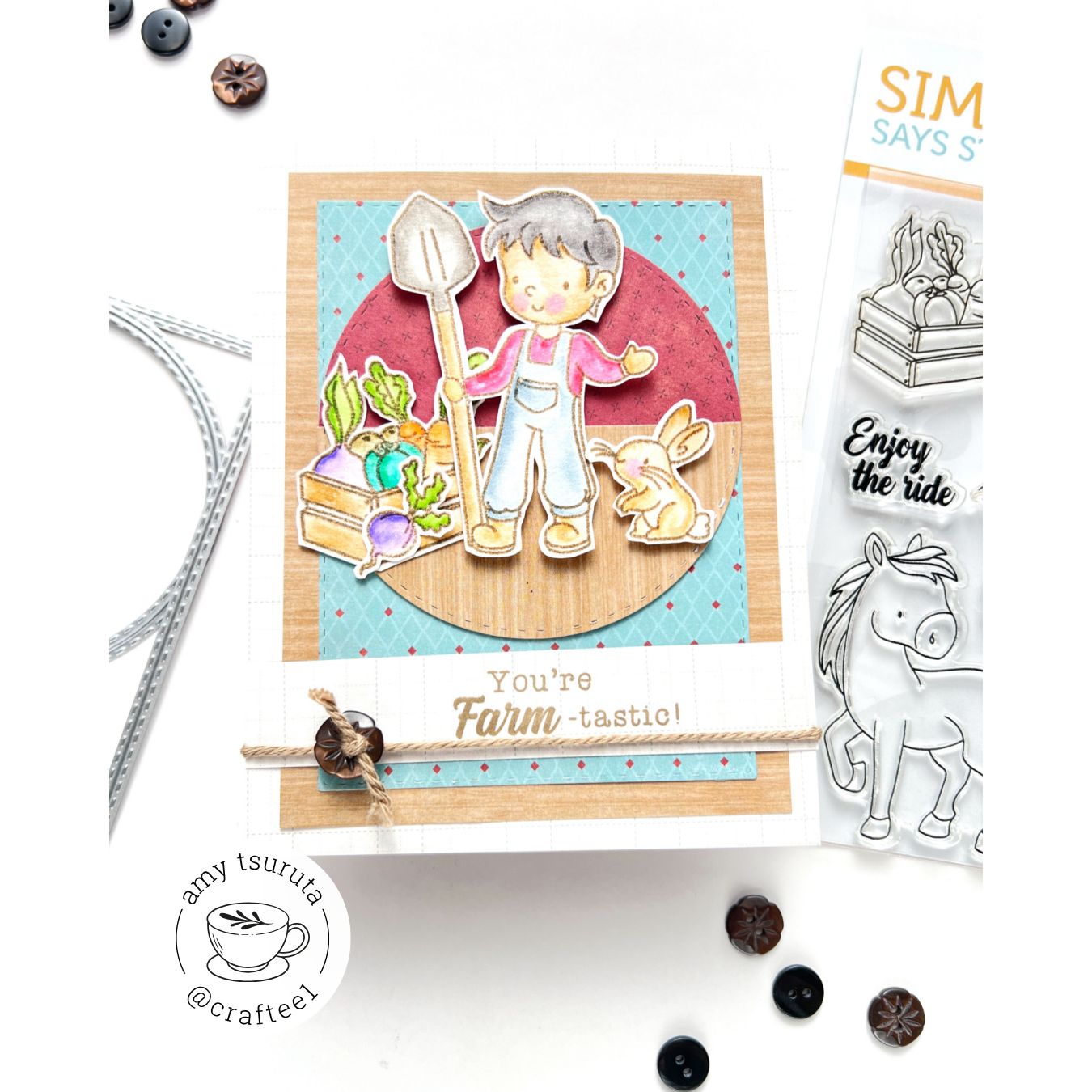 Simon Says Stamps and Dies Farm Sweet Farm set1244fs Always There Farm-tastic Card Amy Tsuruta