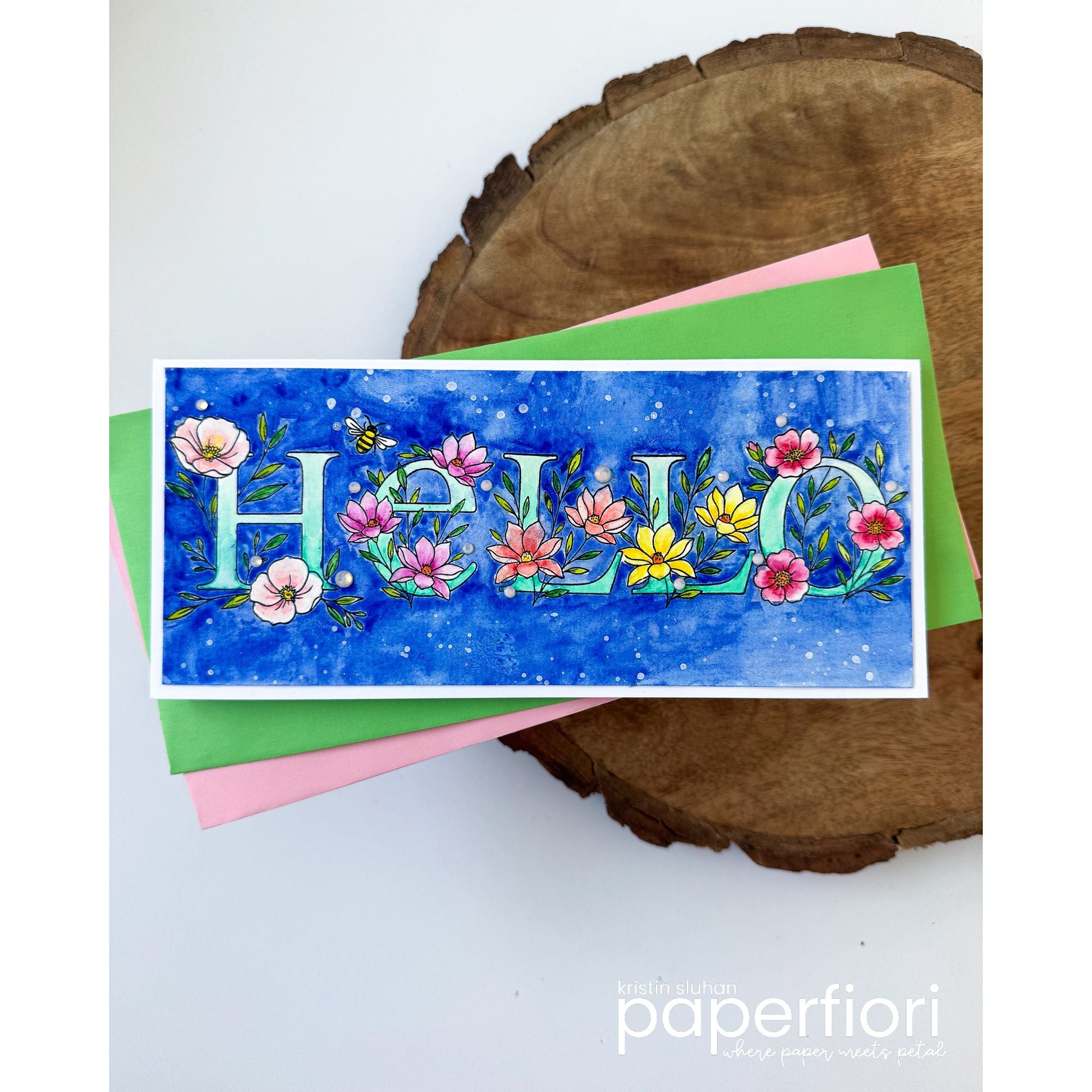 Simon Says Stamps and Dies Floral Word Builder set1237fw Always There Hello Card Kristin Sluhan
