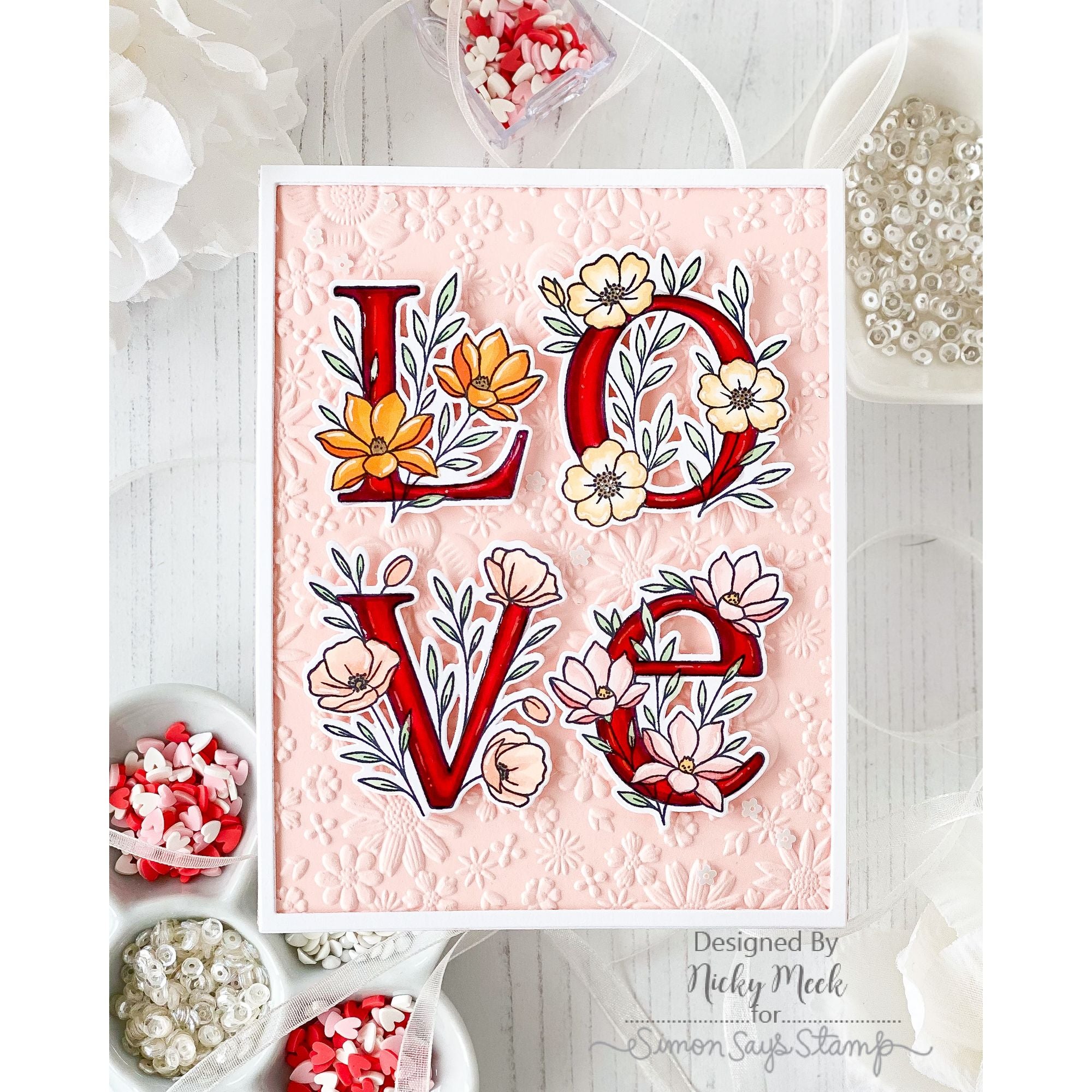 Simon Says Stamps and Dies Floral Word Builder set1237fw Always There Love Card Nicky Meek | color-code:ALT01