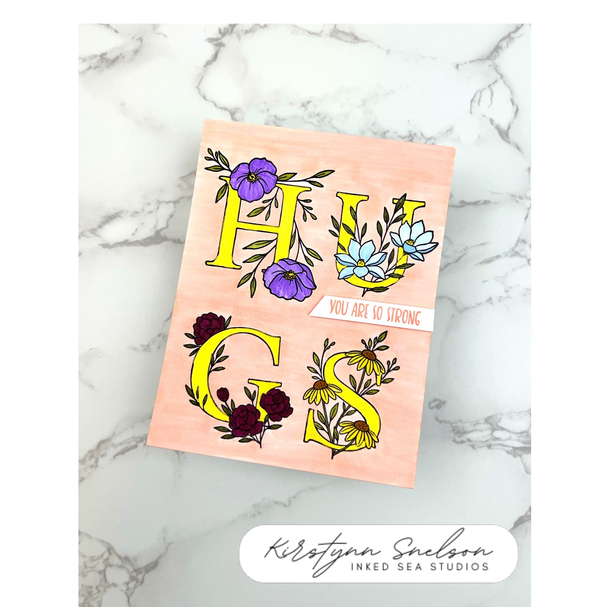 Simon Says Stamps and Dies Floral Word Builder set1237fw Always There You Are so Strong Card Kirstynn Snelson