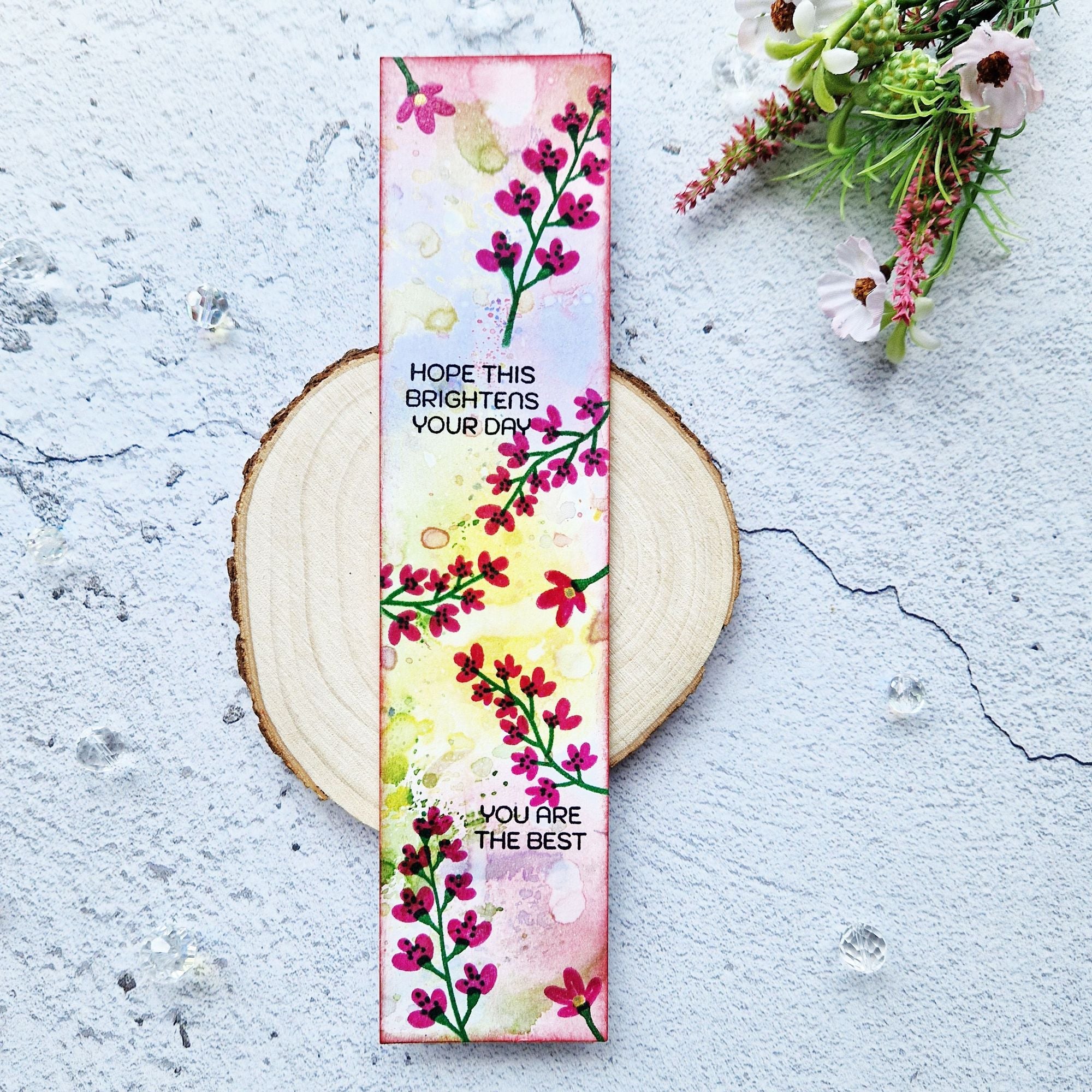 Simon Says Stamps and Dies Forest Forage in Summer set1300ff Every Happiness Jane Tyrell Bookmark