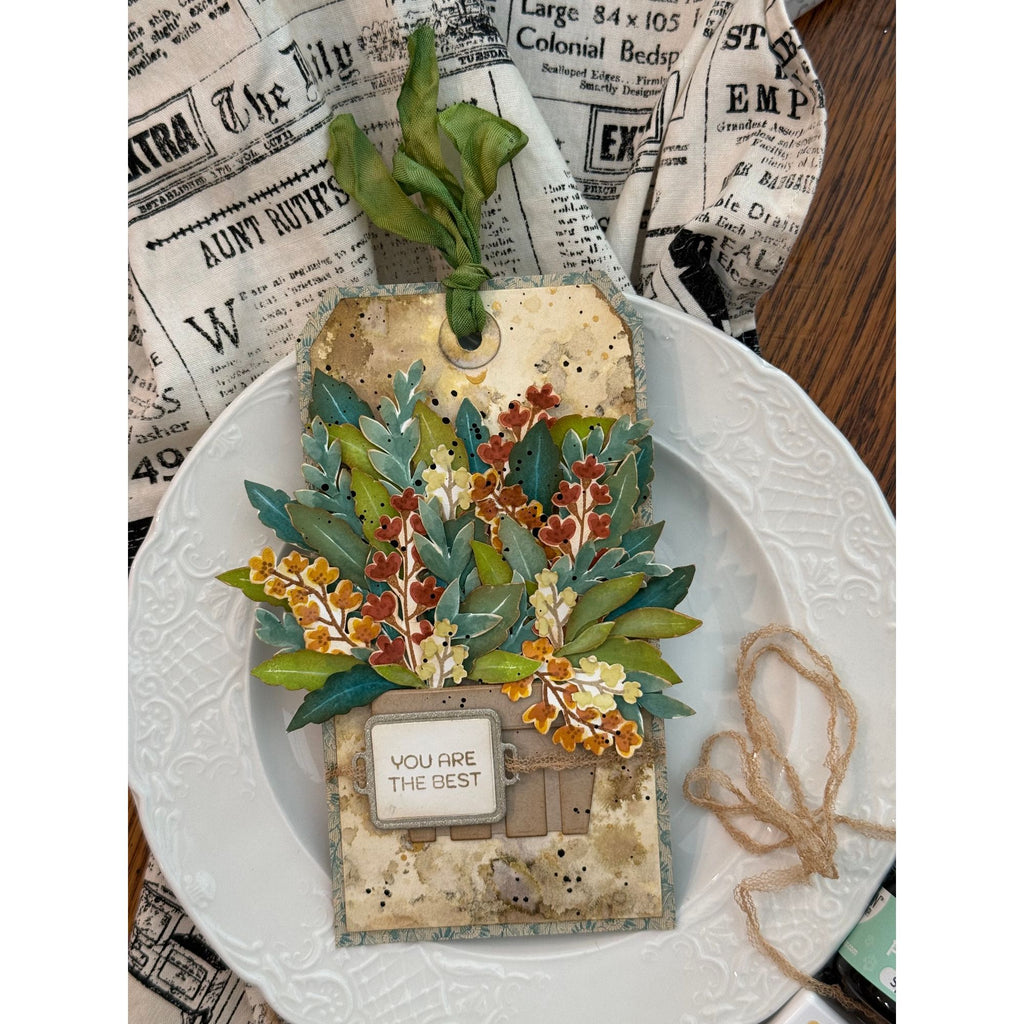 Simon Says Stamps and Dies Forest Forage in Summer set1300ff Every Happiness Tara Conley Basket of Greens Tag